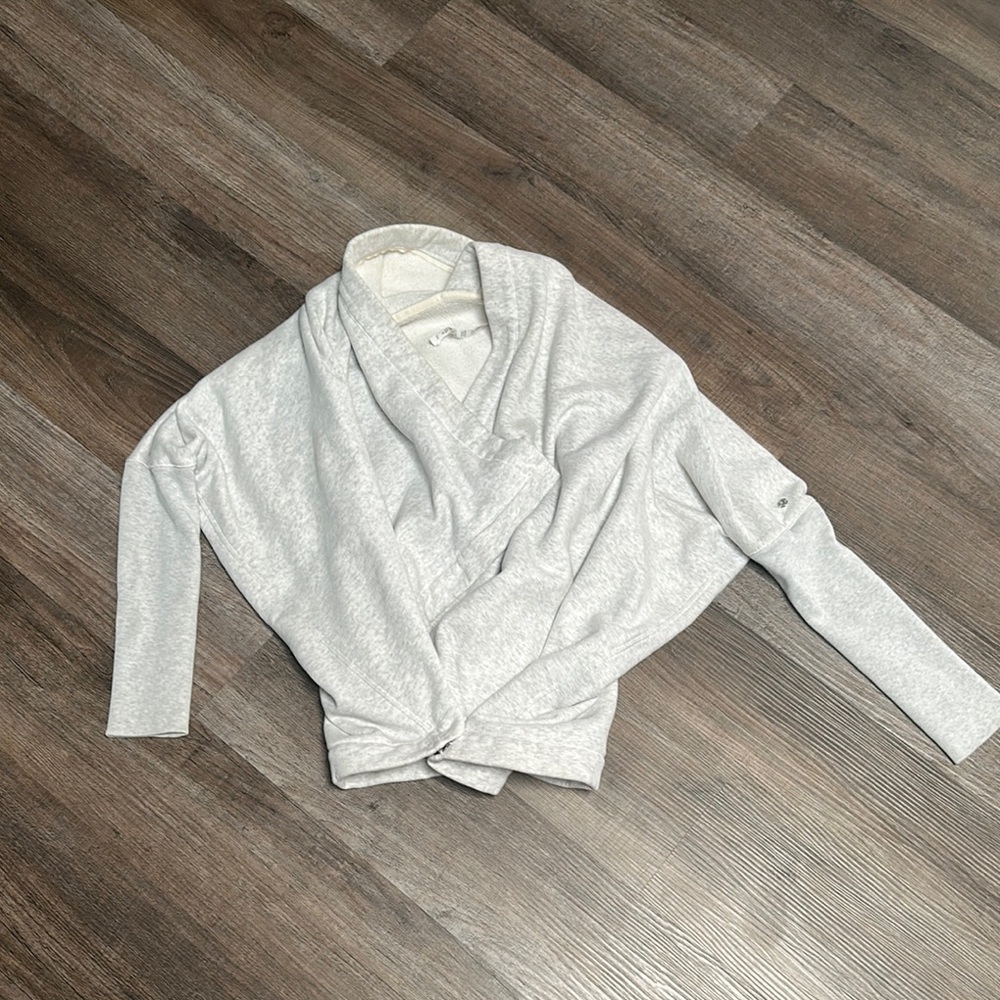 Lululemon Gray Wrap Cardigan with Button Accents